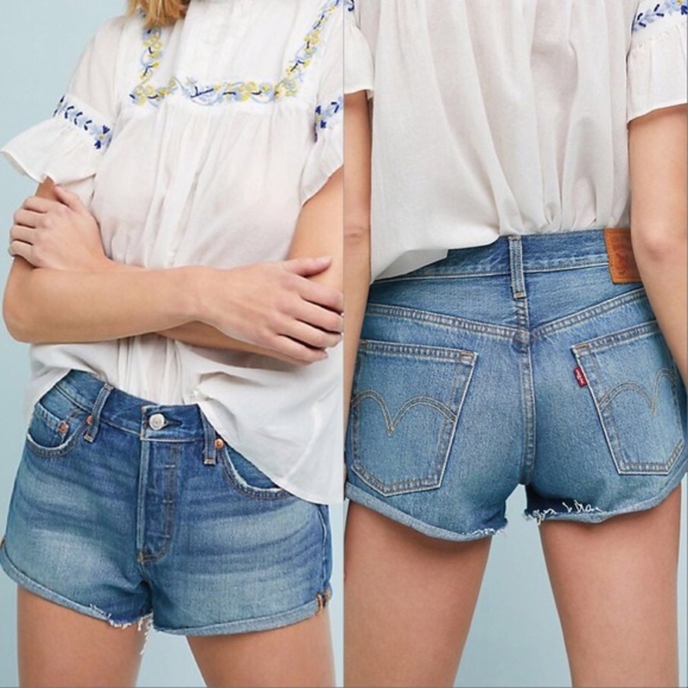 Levi's 501 High-Rise Denim Shorts Blue 25